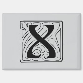 X Monogramm schwarz Magneet