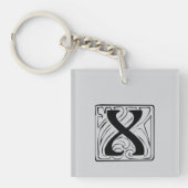 X Monogramm schwarz Sleutelhanger (voorkant)
