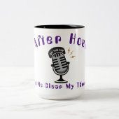 X na uren podcast tweekleurige koffiemok (Center)