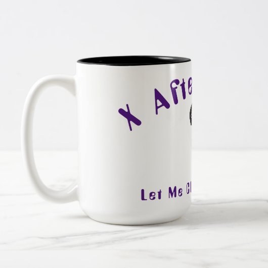 X na uren podcast tweekleurige koffiemok (Links)