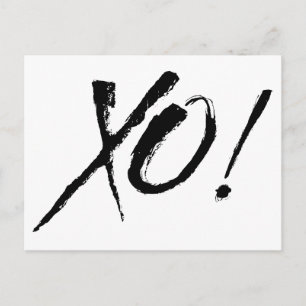 X&O Hugs en Kisses Love Black & White Briefkaart