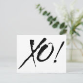 X&O knuffels en kusjes houden van zwart en wit Briefkaart (Staand voorkant)