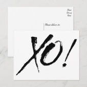 X&O knuffels en kusjes houden van zwart en wit Briefkaart (Voorkant / Achterkant)