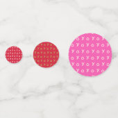 X & O XO XO Valentijn Party Red Pink Gold Confetti (Voorkanten)