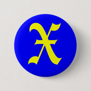 X - OUD ENGELS RONDE BUTTON 5,7 CM