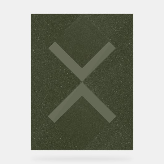 X patroon mos acryl teken bord (Voorkant)