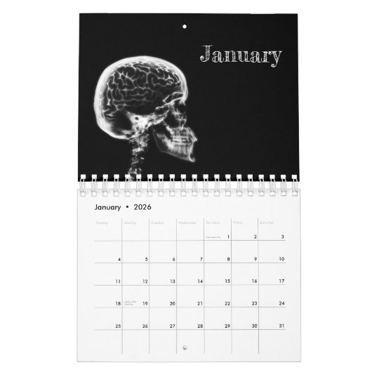 X-Ray Art Calendar 1 - Zwart-wit Kalender (Jan 2026)