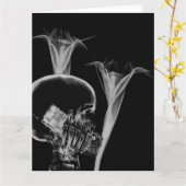 X-Ray Cell Phone Skull & Flowers - B&W Kaart (Gele Bloem)