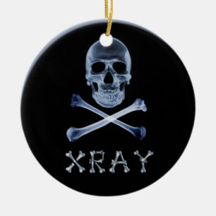 X-RAY CHRISTMAS ORNAMENT SKULL & CROSS BOTTEN