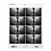 X-Ray Feet Human Skeleton Botten zwart-wit Etiket (Full Sheet)