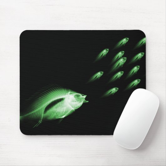 X-RAY FISH CHASE BLACK GREEN MUISMAT (Met muis)