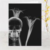 X-Ray Flowers & Skull - B&W Kaart (Gele Bloem)