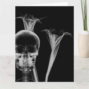 X-Ray Flowers & Skull - B&W Kaart