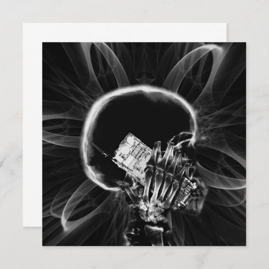X-ray Fractal Flower Smartphone Skeleton - B&W (Voorkant / Achterkant)