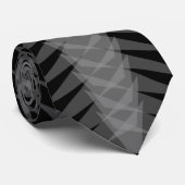 X Ray Grijs Op Zwarte Stekelige Moderne Abstracte Stropdas (Opgerold)