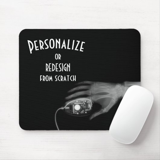 X-Ray Handje en computermuis - B&W Muismat (Met muis)