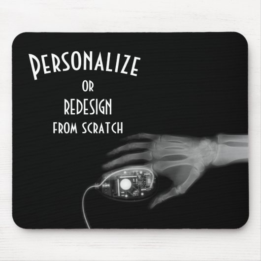 X-Ray Handje en computermuis - B&W Muismat (Voorkant)