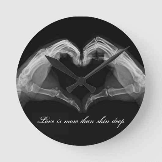 X-Ray Heart Love Clock Ronde Klok (Voorkant)