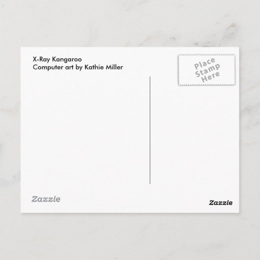 X-Ray Kangaroo Briefkaart (Achterkant)
