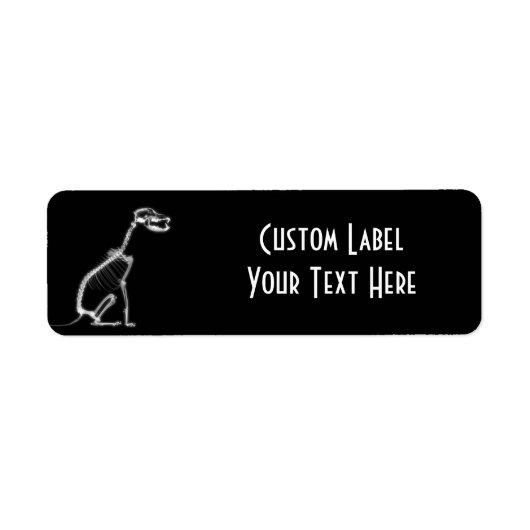 X-RAY PUPPY DOG SKELETON-SITTING - B&W ETIKET (Voorkant)