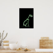X-RAY PUPPY DOG SKELETON SITTING - GROEN POSTER (Keuken)