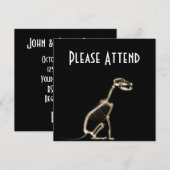 X-RAY PUPPY DOG SKELETON SITTING - SEPIA KAART (Voorkant / Achterkant)