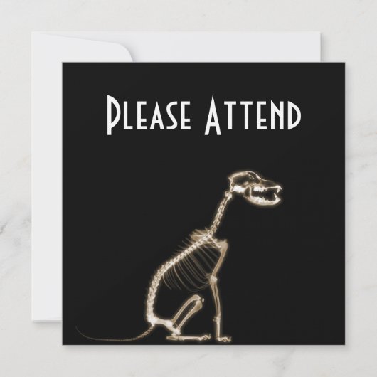 X-RAY PUPPY DOG SKELETON SITTING - SEPIA KAART (Voorkant)