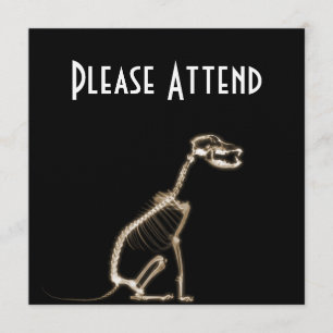 X-RAY PUPPY DOG SKELETON SITTING - SEPIA KAART