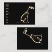 X-RAY PUPPY DOG SKELETON SITTING - SEPIA VISITEKAARTJE (Voorkant / Achterkant)