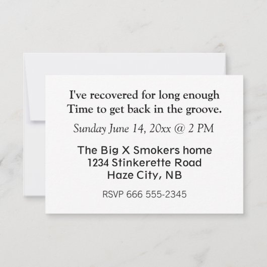 X Ray Recovery ~ uitnodiging (Achterkant)