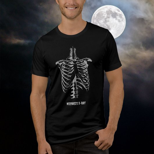 X-ray Rib Cage Funny Halloween Aanpassen Tri-Blend Shirt