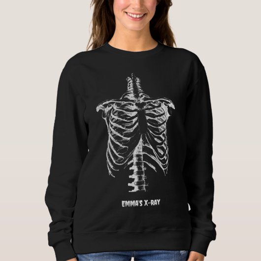 X-ray Rib Cage Funny Halloween Aanpassen Trui (Voorkant)