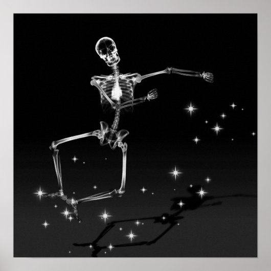 X-Ray Skelet dansen - B&W Poster (Voorkant)