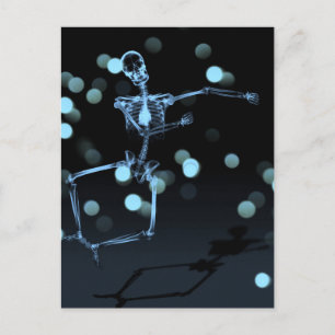 X-Ray Skelet dansen - blauw Briefkaart