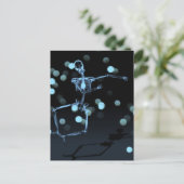 X-Ray Skelet dansen - blauw Briefkaart (Staand voorkant)