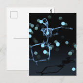 X-Ray Skelet dansen - blauw Briefkaart (Voorkant / Achterkant)