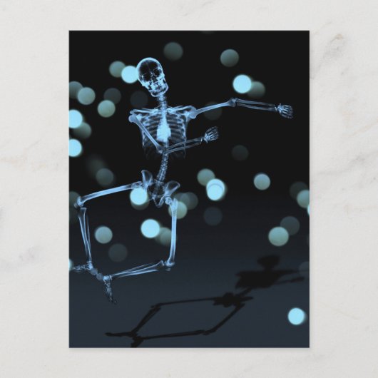 X-Ray Skelet dansen - blauw Briefkaart (Voorkant)