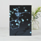 X-Ray Skelet dansen - blauw Kaart (Staand voorkant)