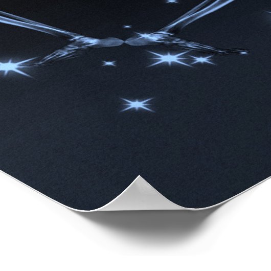 X-Ray Skelet dansen - blauw Poster (Hoek)