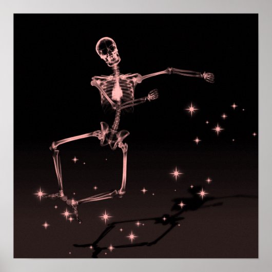 X-Ray Skelet dansen - Rood Poster (Voorkant)