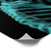 X-Ray Skelet op Megafone - Blauwgroen Poster (Hoek)