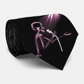 X-Ray Skelet op Retro-microfoon Stropdas (Opgerold)