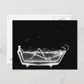 X-Ray Skeleton B&W Bath Time Briefkaart (Voorkant / Achterkant)