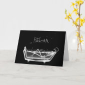 X-Ray Skeleton B&W Bath Time Kaart (Gele Bloem)