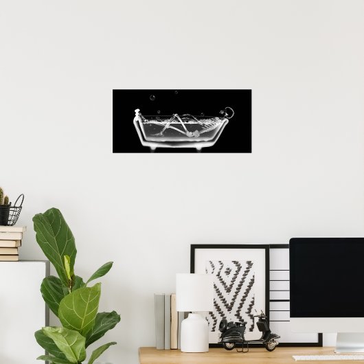X-Ray Skeleton B&W Bath Time Poster (Thuiskantoor)