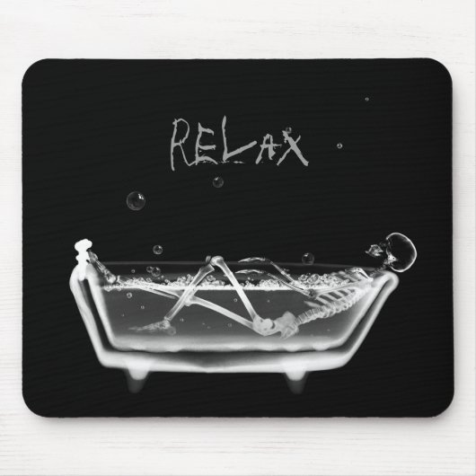 X-Ray Skeleton B&W Bath Time - Relax Muismat (Voorkant)