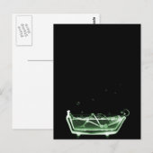 X-Ray Skeleton Bath Black Green Briefkaart (Voorkant / Achterkant)