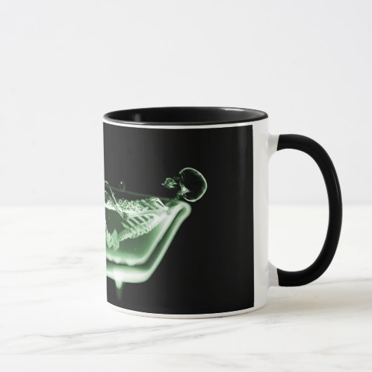 X-Ray Skeleton Bath Black Green Mok (Rechts)