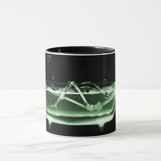X-Ray Skeleton Bath Black Green Mok (Midden)