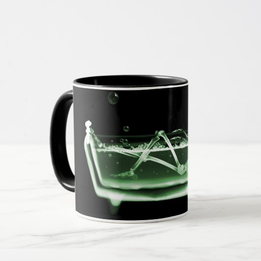 X-Ray Skeleton Bath Black Green Mok (Voorkant links)